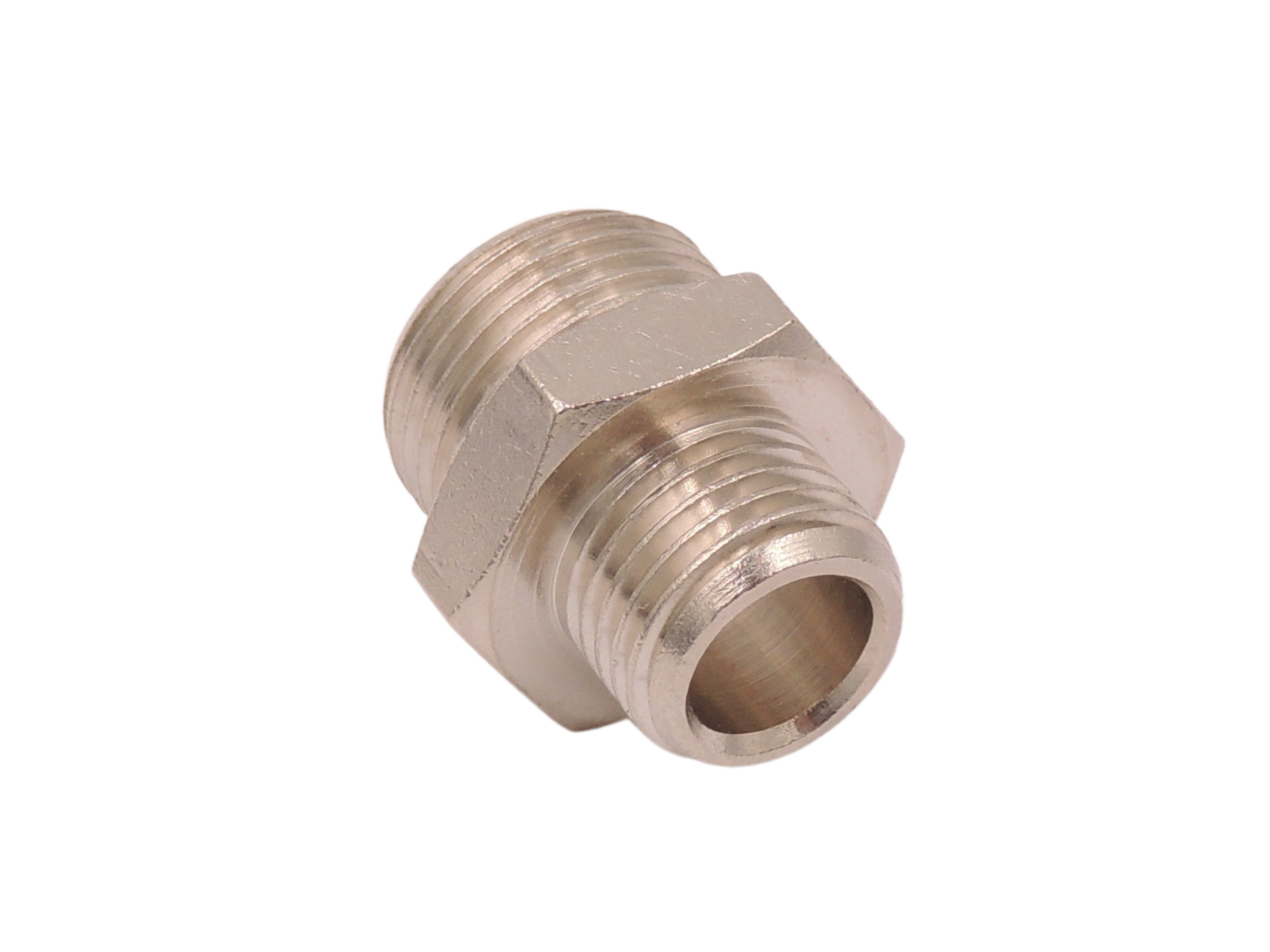 Brystnippel forniklet messing RG 3/8" udv x RG 1/4 udv.