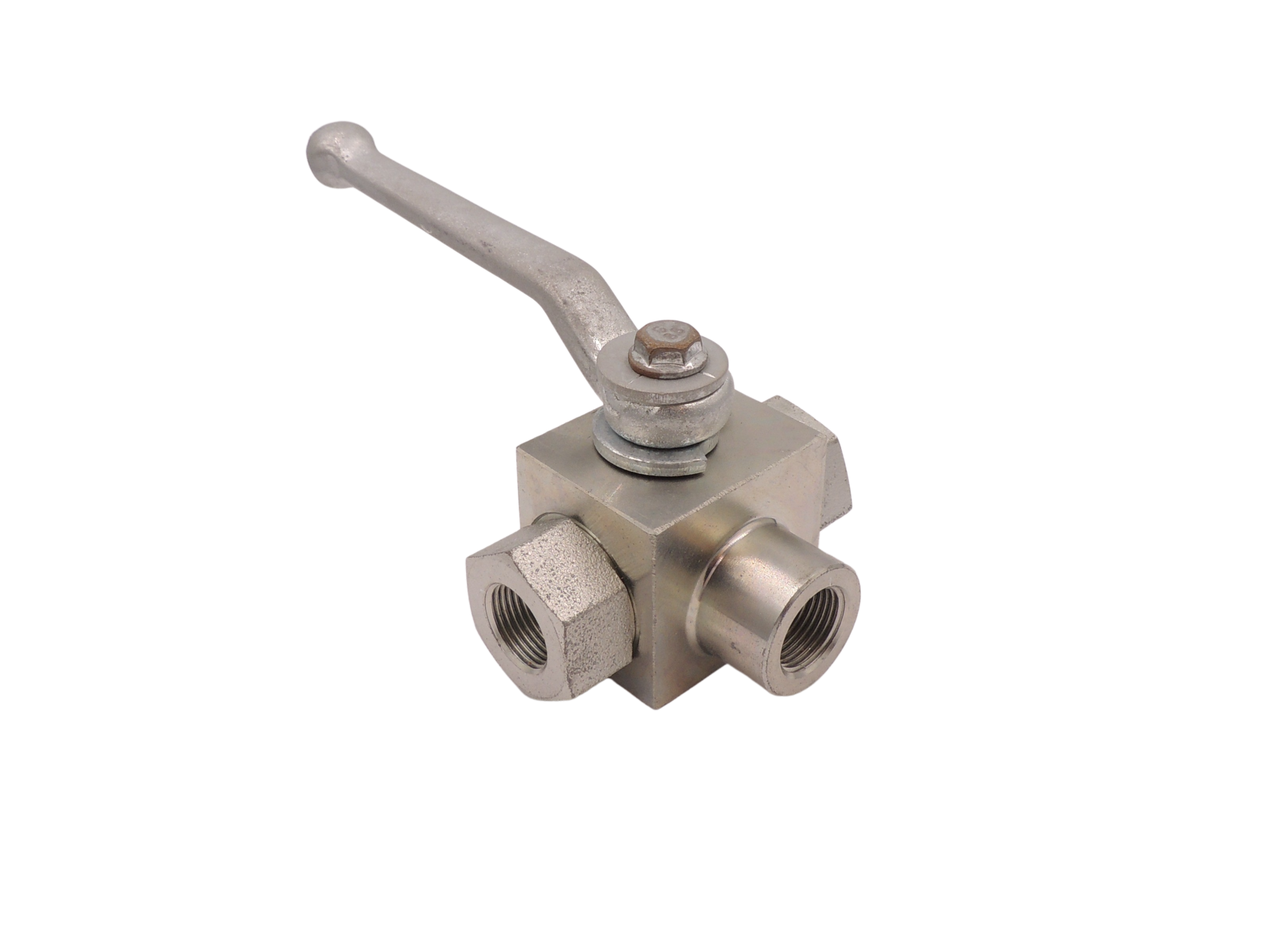 Kuglehane 3/8" 3-vejs. L-type 500 Bar.