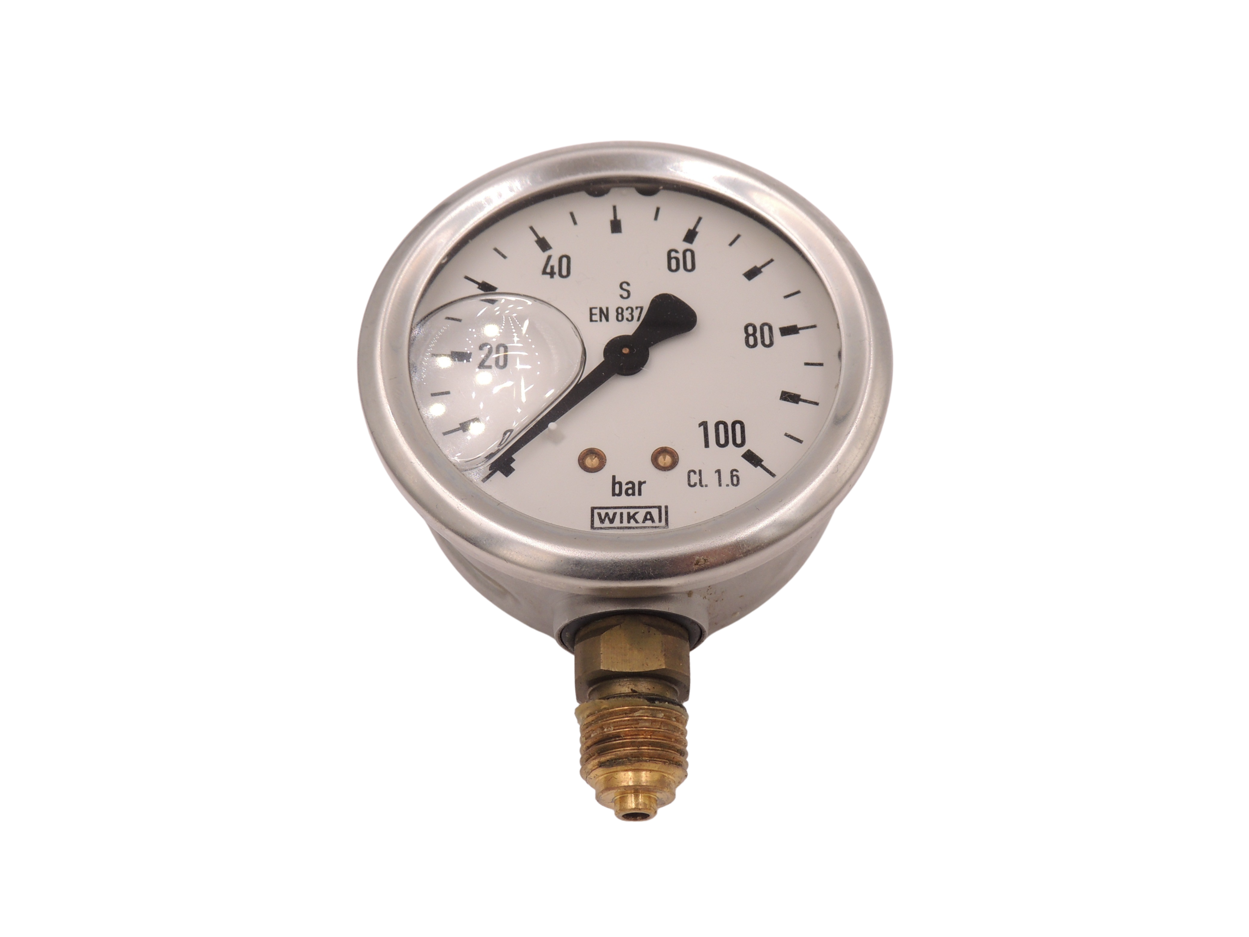 Manometer gly. ø 63 u. bagflange 100 bar