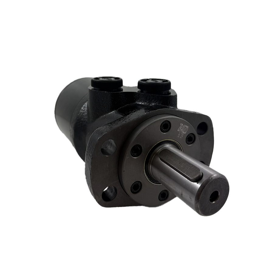 Oliemotor 32 mm aksel - sideport -  4 hul oval flange - m/højtrykpakning