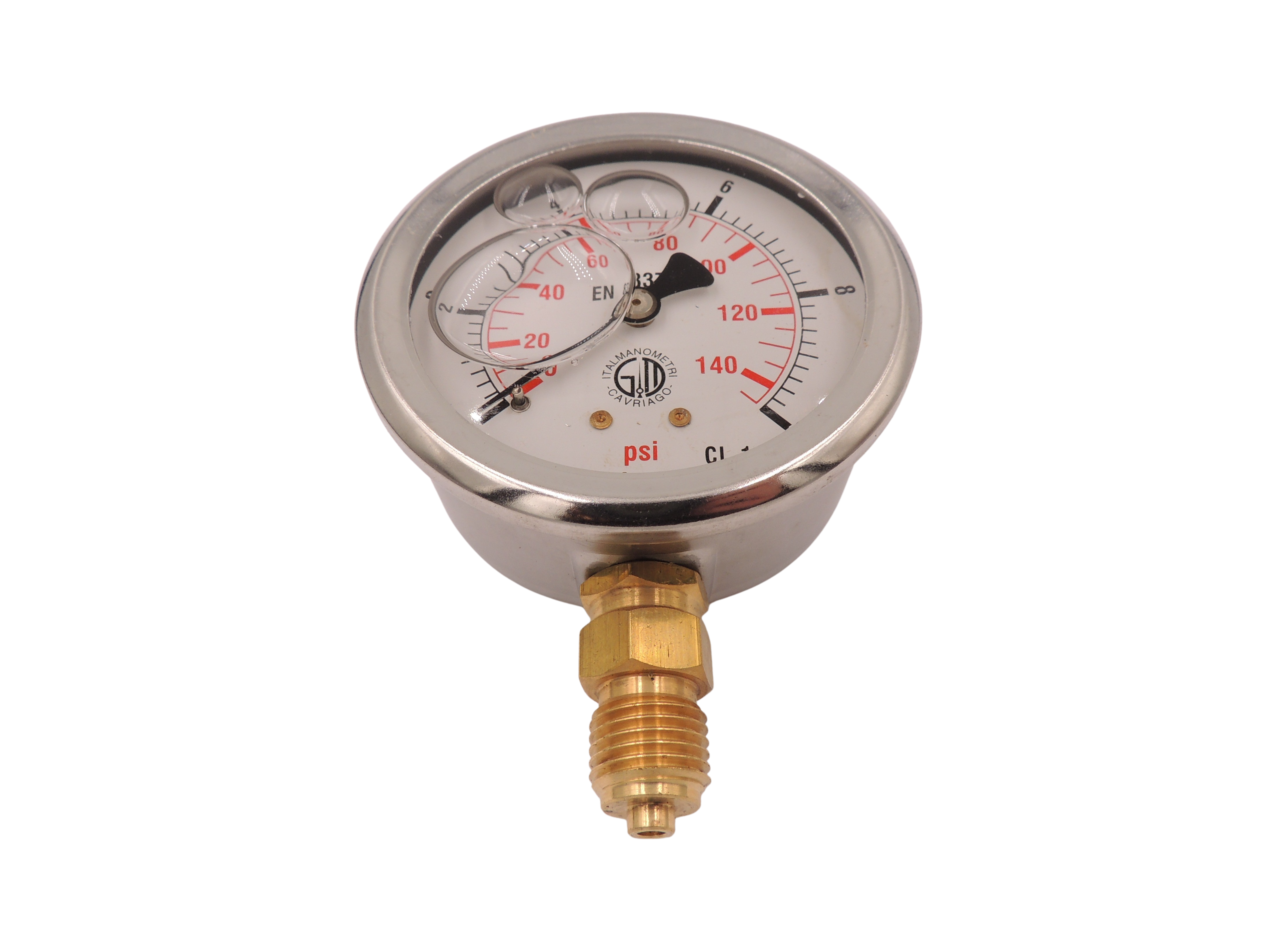 Manometer 63 mm 0-10 bar. Studsmonteret