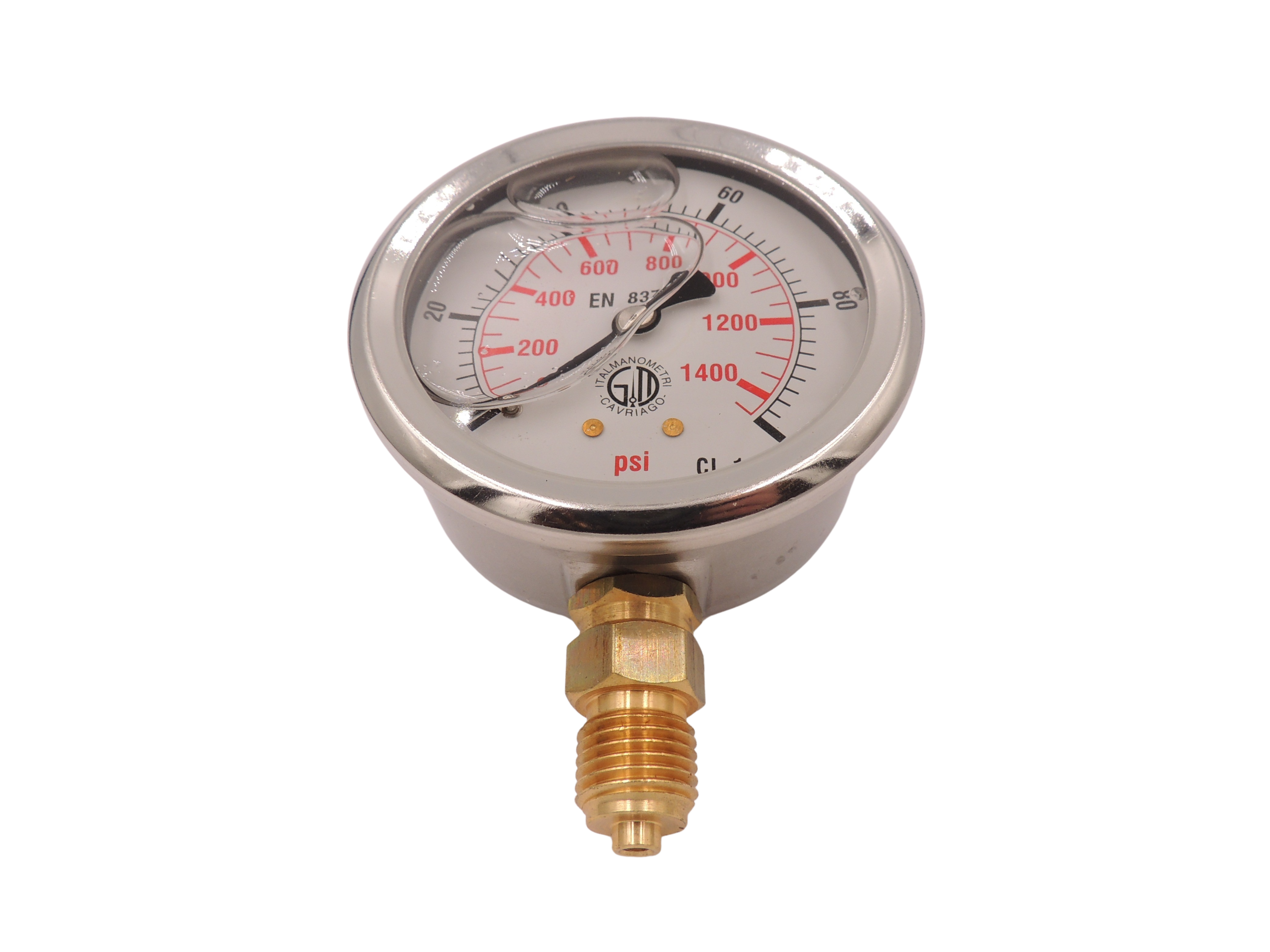 Manometer 63 mm 0-100 bar. Studsmonteret