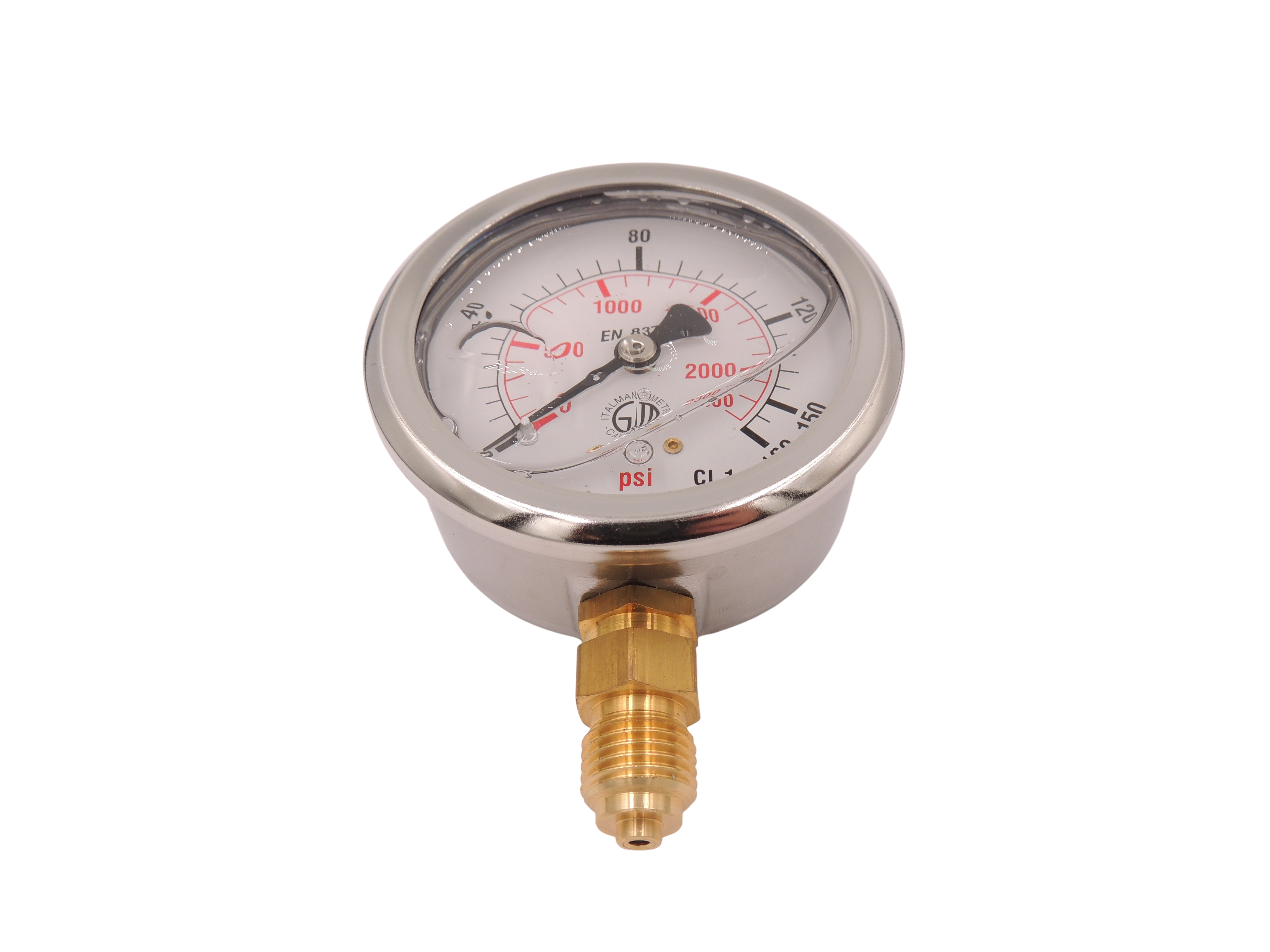 Manometer 63 mm 0-160 bar. Studsmonteret