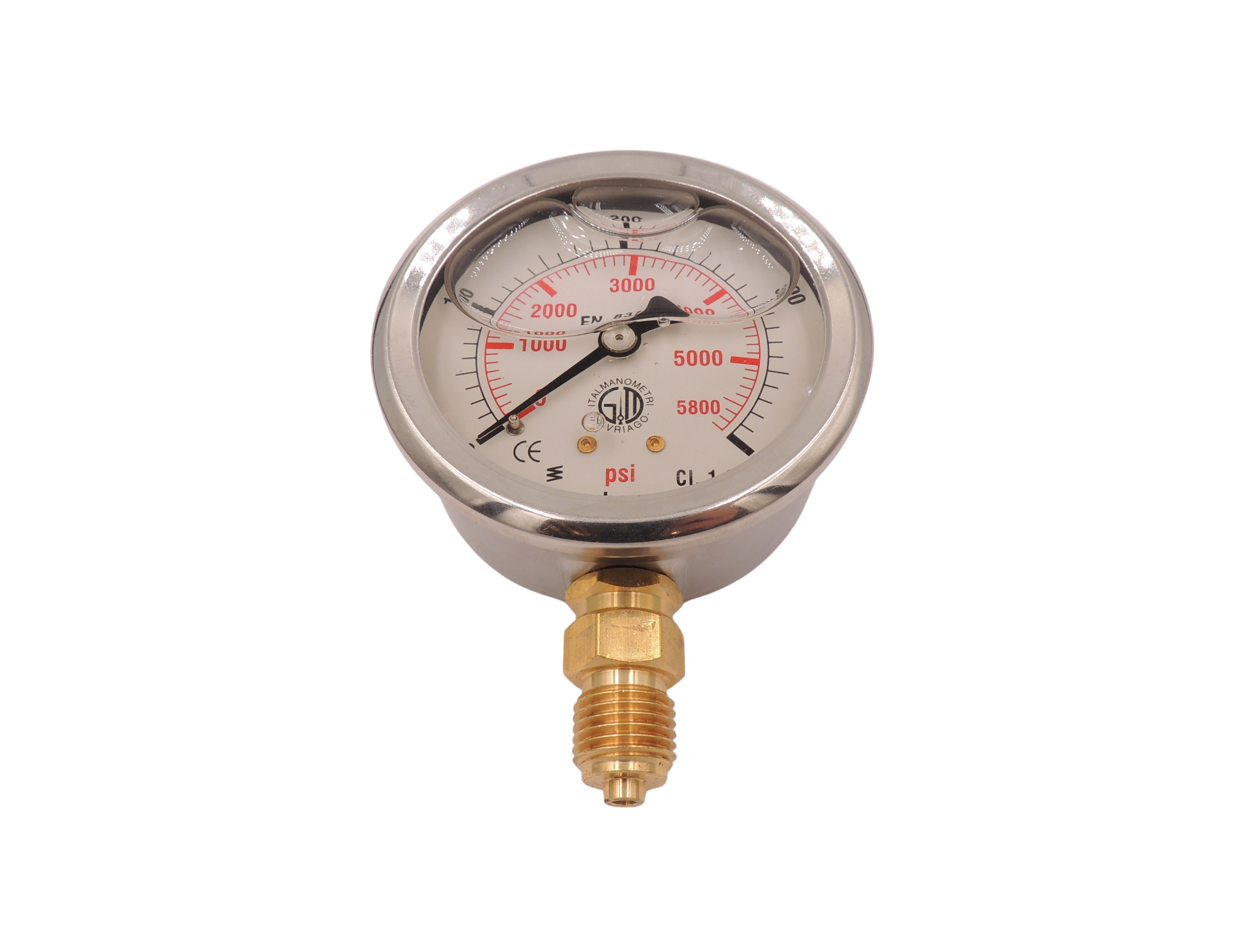 Manometer 63 mm 0-400 bar. Studsmonteret