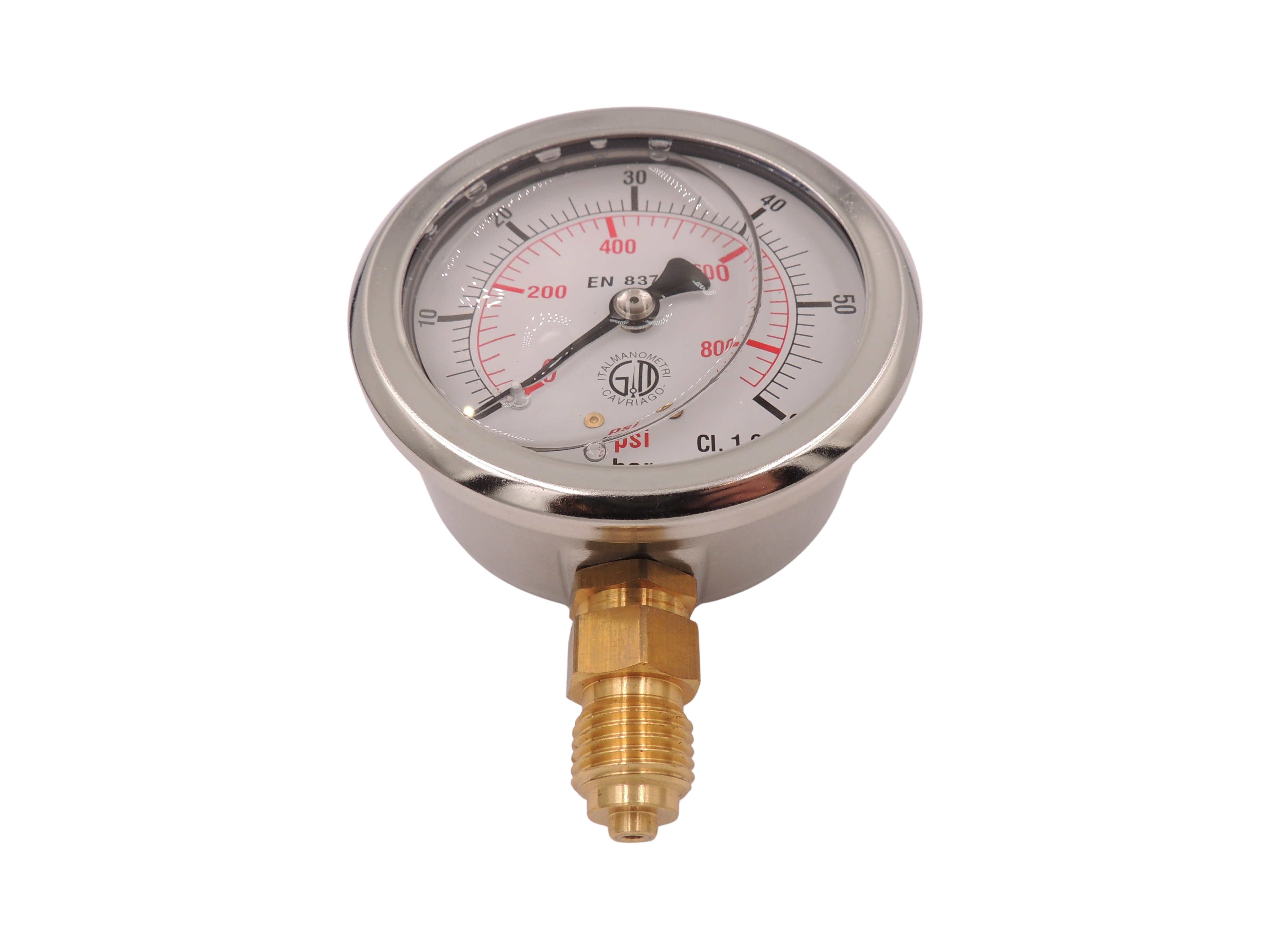 Manometer 63 mm 0-60 bar. Studsmonteret
